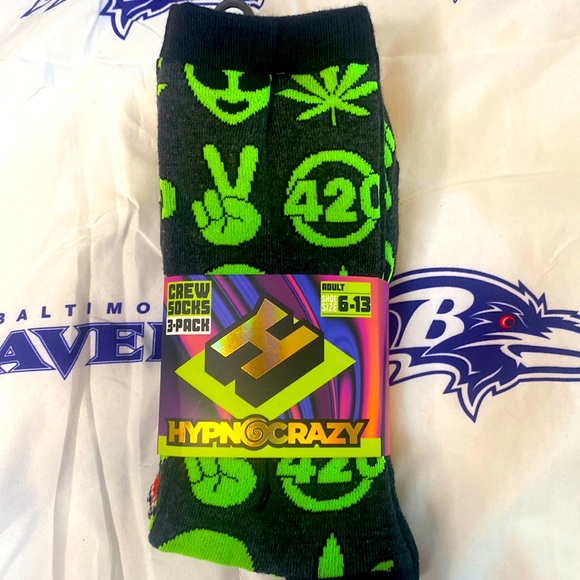 420 HypnoCrazy & Jelly Belly Socks 3pk Sz:6-13 GREAT FOR WEED SMOKERS - Picture 1 of 8